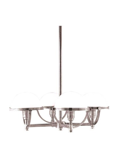 Stratford Chandelier in Polished Nickel.